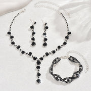 Fashion Crystal Necklace Ear Stud Bracelet Jewelry Accessories