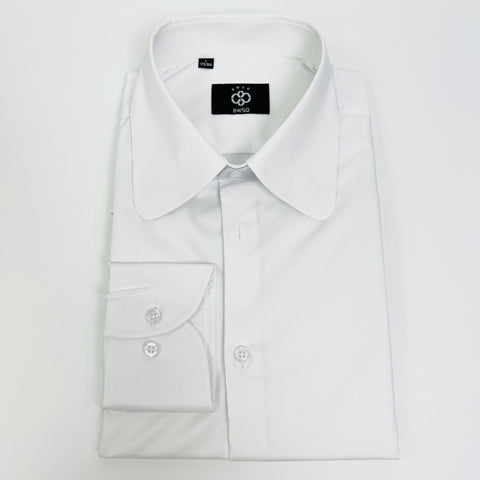 Men's Solid Color Long Sleeve Shirt Round Collar Top