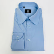 Men's Solid Color Long Sleeve Shirt Round Collar Top