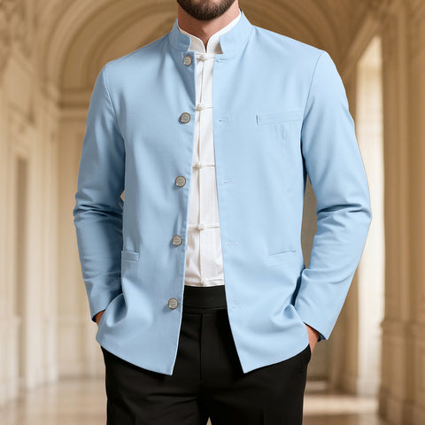 Men's Casual Stand Collar Single Western Coat Slim Fit