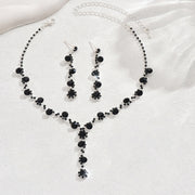 Fashion Crystal Necklace Ear Stud Bracelet Jewelry Accessories