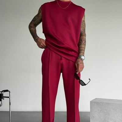 Kenvi Co Summer New Men’s Trousers Vest Suit